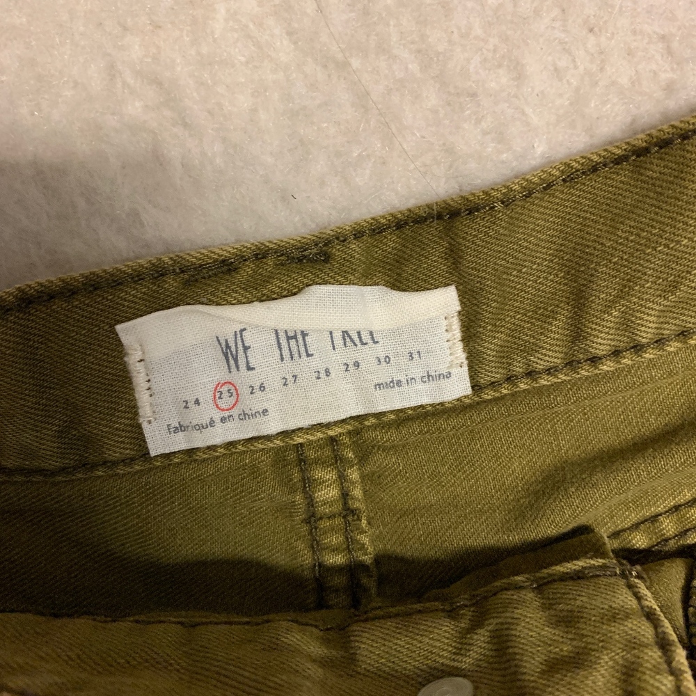 Free People olive green denim shorts - Picture 3 of 3